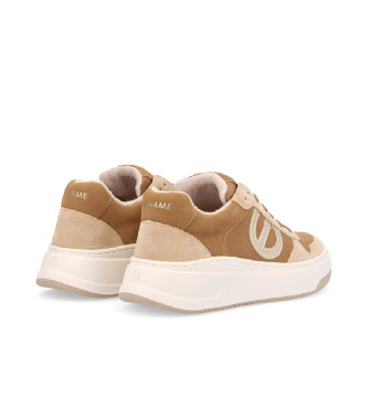 NO NAME Bridget leather trainers with logo XXL brown