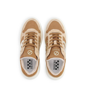 NO NAME Bridget leather trainers with logo XXL brown