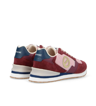 NO NAME Zapatillas de piel y lona Tova Runner con suela ligera granate