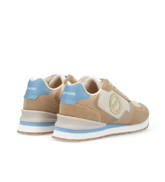 NO NAME Tova Runner trningsskor i lder och canvas med ljusbeige sula