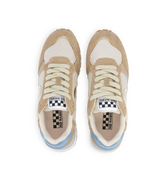 NO NAME Tova Runner trningsskor i lder och canvas med ljusbeige sula