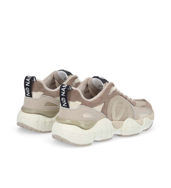 NO NAME Baskets Krazee Runner en cuir inspires de la course  pied avec semelle graphique taupe ultra-lgre