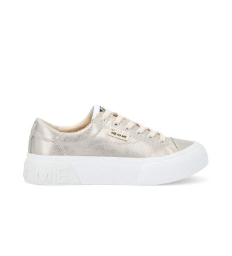 NO NAME Reset Sneaker con tomaia metallizzata e suola oro chiaro