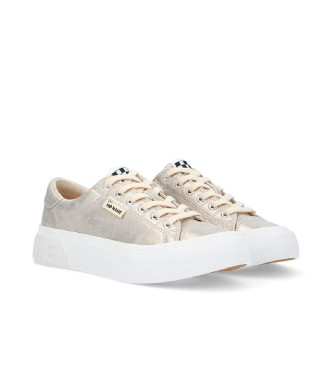NO NAME Reset Sneaker con tomaia metallizzata e suola oro chiaro