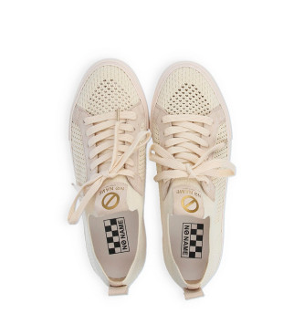 NO NAME Zapatillas de tejido con cierre de cordones beige