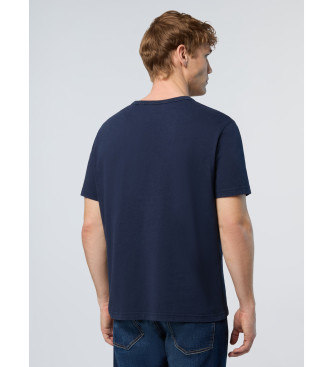 North Sails T-shirt med tryck av marinbl flagga