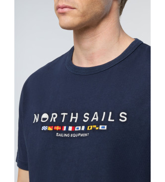 North Sails T-shirt with navy flag print