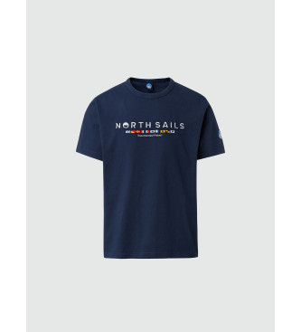 North Sails T-shirt med tryck av marinbl flagga