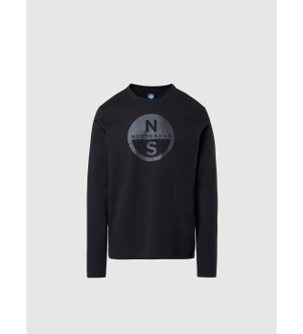 North Sails T-shirt nera con maxi stampa