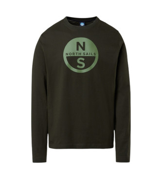 North Sails T-shirt verde con maxi stampa