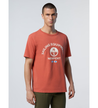 North Sails T-shirt met print oranje