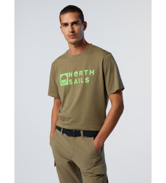 North Sails T-shirt grfica de manga curta verde