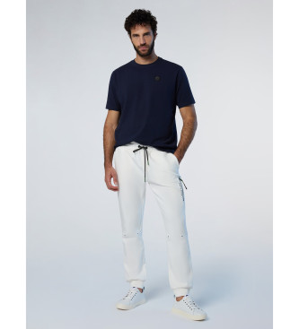 North Sails Stickad t-shirt med stretch i marinbl frg