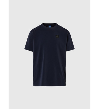 North Sails Stickad t-shirt med stretch i marinbl frg