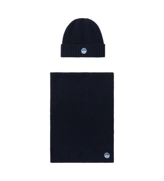 North Sails Set of navy beanie and scarf