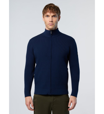 North Sails Maglione blu scuro con zip intera da 12 AGG