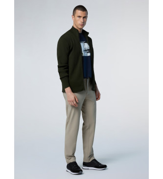 North Sails Maglione verde con zip intera 12Gg