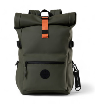 North Sails Green rubber coated canvas backpack