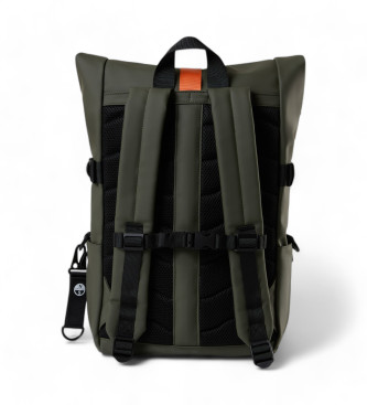 North Sails Green rubber coated canvas backpack