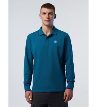 North Sails Polohemd mit blauem Kragen und Logo