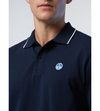 North Sails Poloshirt met logo op kraag marine