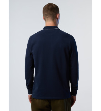 North Sails Polo shirt with logo on collar navy