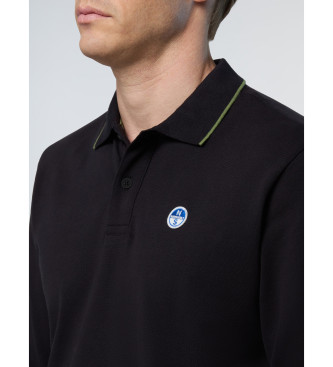 North Sails Poloshirt mit Logo am Kragen schwarz