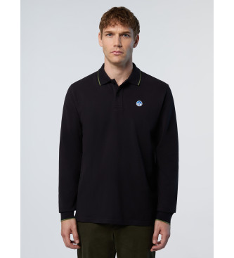 North Sails Poloshirt med logo p kraven, sort