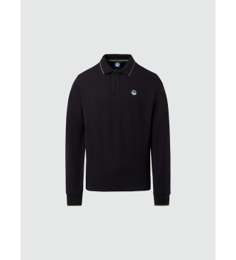 North Sails Poloshirt med logo p kraven, sort