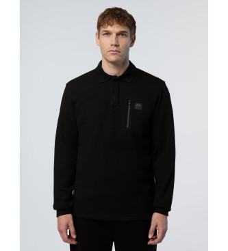 North Sails Long sleeve polo shirt with zip black