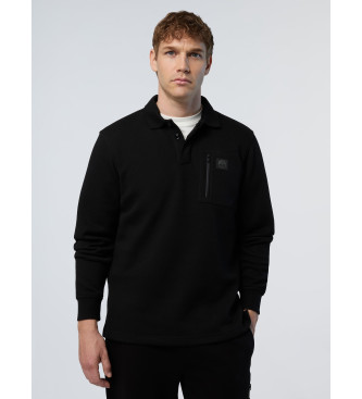 North Sails Long sleeve polo shirt with zip black