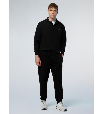 North Sails Long sleeve polo shirt with zip black