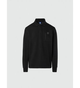 North Sails Long sleeve polo shirt with zip black