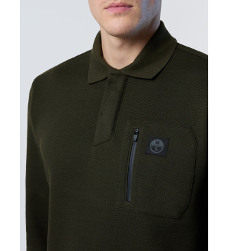 North Sails Long sleeve polo shirt with green zip