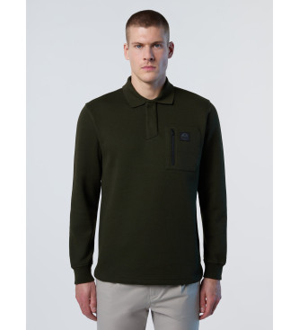 North Sails Long sleeve polo shirt with green zip