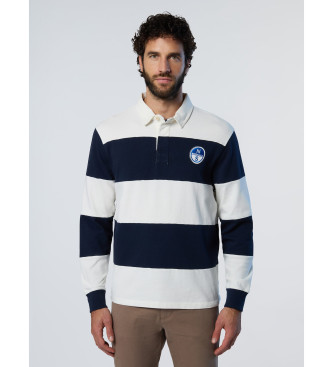 North Sails Polo da rugby bianca e blu scuro