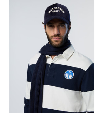 North Sails Polo da rugby bianca e blu scuro