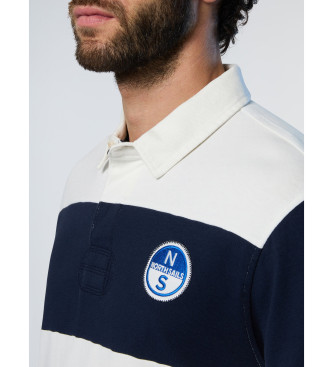 North Sails Polo da rugby bianca e blu scuro