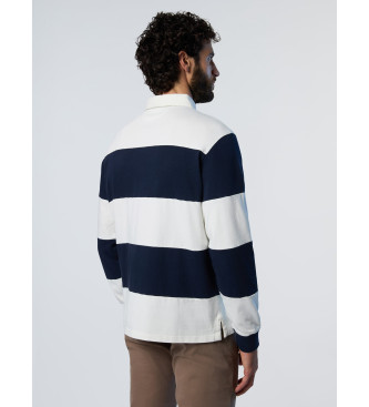 North Sails Polo de Rugby blanco, marino