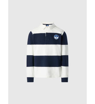 North Sails Polo da rugby bianca e blu scuro