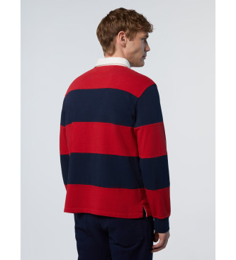 North Sails Rugby poloshirt rood, marine 