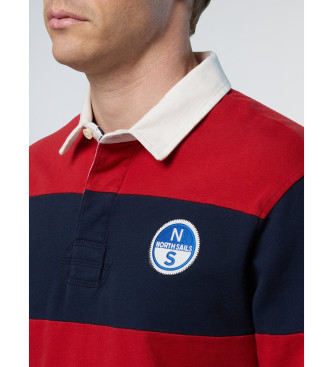 North Sails Polo da rugby rossa, blu scuro 