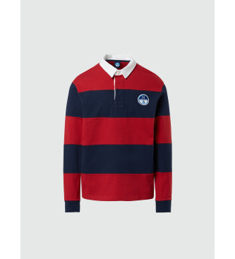 North Sails Polo de rugby rouge, marine 