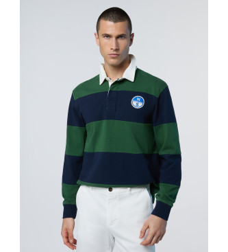 North Sails Polo da rugby verde, blu scuro