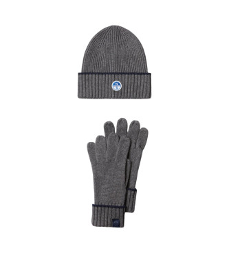 North Sails Ensemble bonnet et gants gris