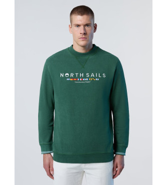 North Sails Sweatshirt mit grner Flaggenstickerei