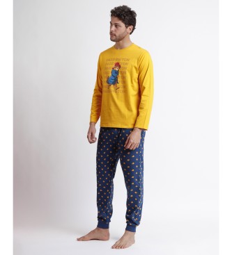 Aznar Innova Paw Long Sleeve Pyjamas yellow