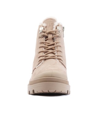 Palladium Pallabase Nbk Zip Wl ankelstvlar i beige lder