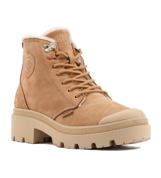 Palladium Pallabase Nbk Zip Wl botins em pele castanha