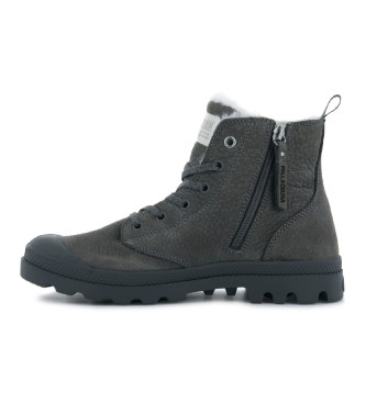 Palladium Pampa Hi Zip WI grey leather boots